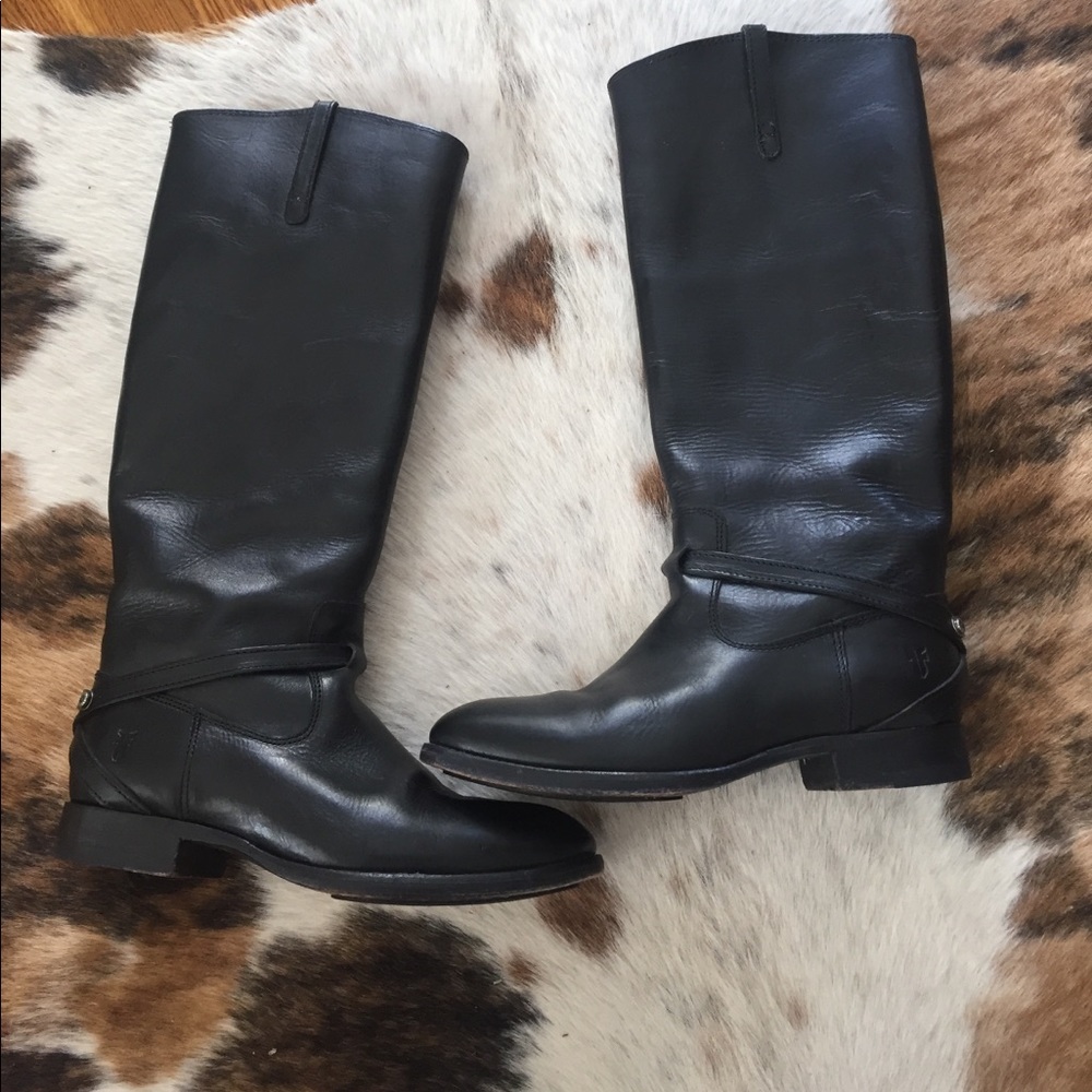 Black leather Frye boots